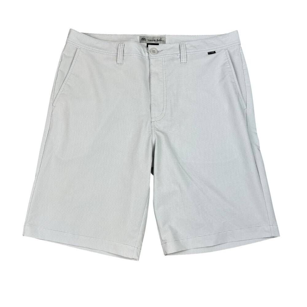 Travis Matthew Golf Shorts Micro Stripe Gray Size 34